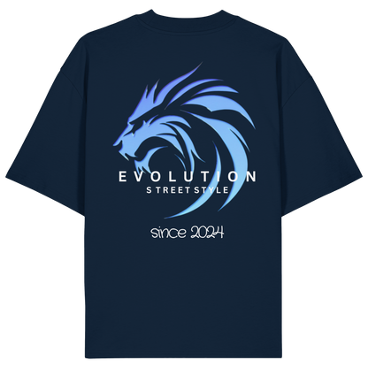 Limited Edition Evolution Street Style (weißer Schriftzüge) - Organic Oversize Shirt