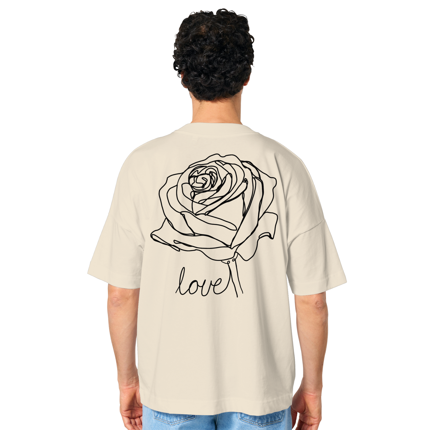 Lockeres T-shirt im Rosen Look vor-rückseite - Organic Oversize Shirt