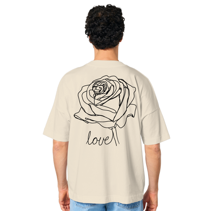 Lockeres T-shirt im Rosen Look vor-rückseite - Organic Oversize Shirt