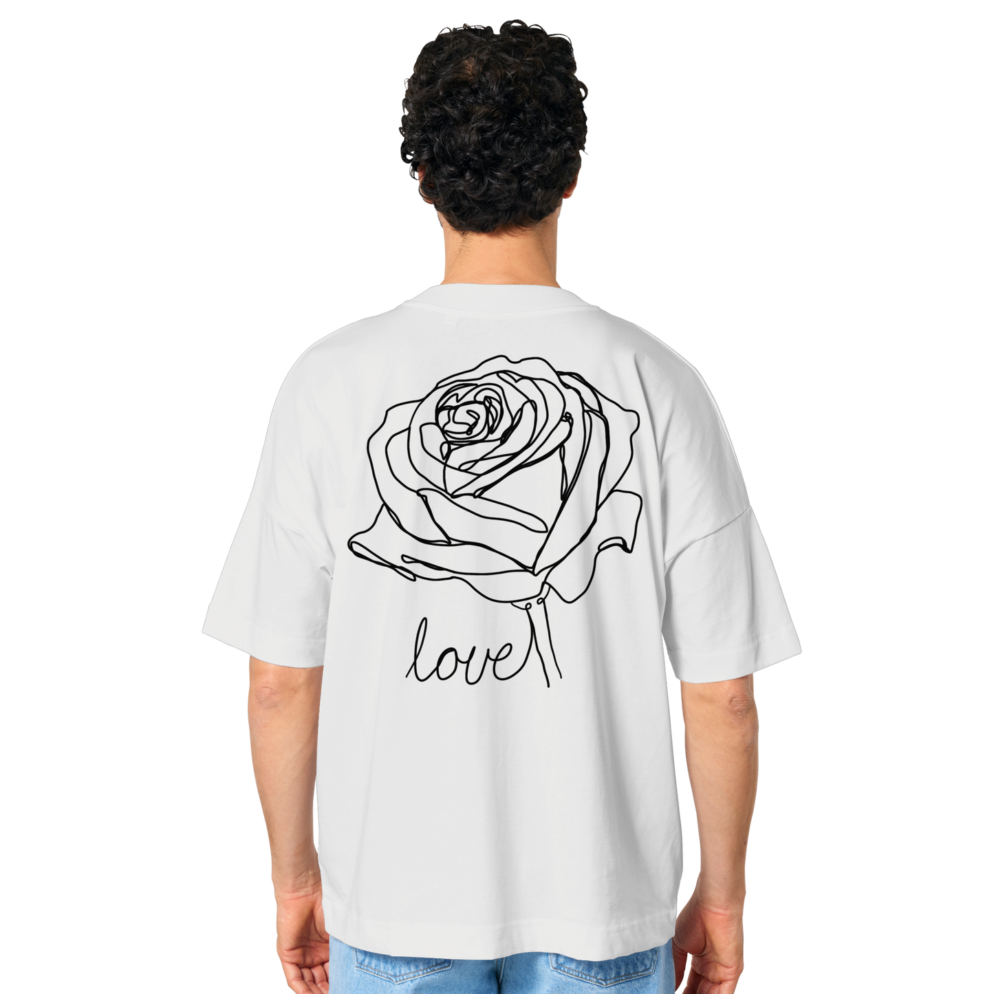 Lockeres T-shirt im Rosen Look vor-rückseite - Organic Oversize Shirt