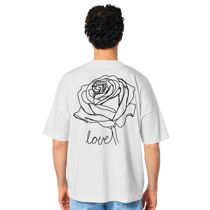 Lockeres T-shirt im Rosen Look vor-rückseite - Organic Oversize Shirt
