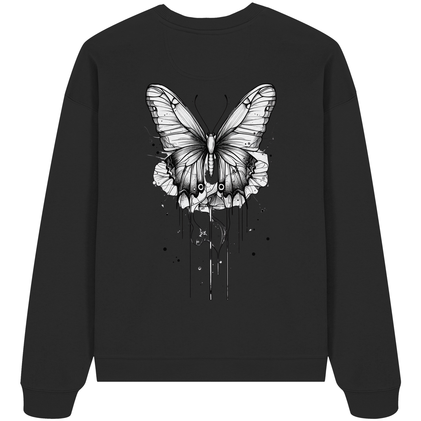 Schmetterlings träume (nur Rückseiten Druck) - Organic Oversize Sweatshirt