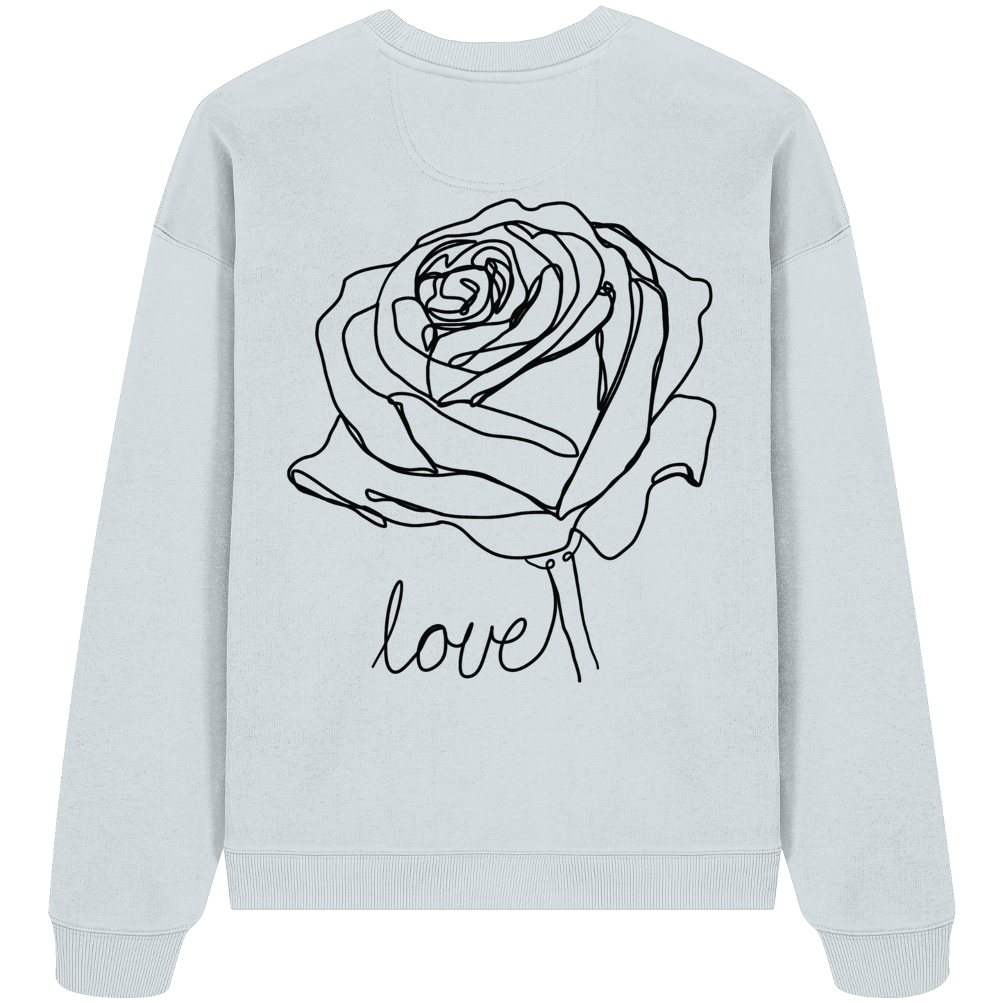Rosen Motiv basic T-Shirt Design vor-Rückseite, verschiedene Farben - Organic Oversize Sweatshirt