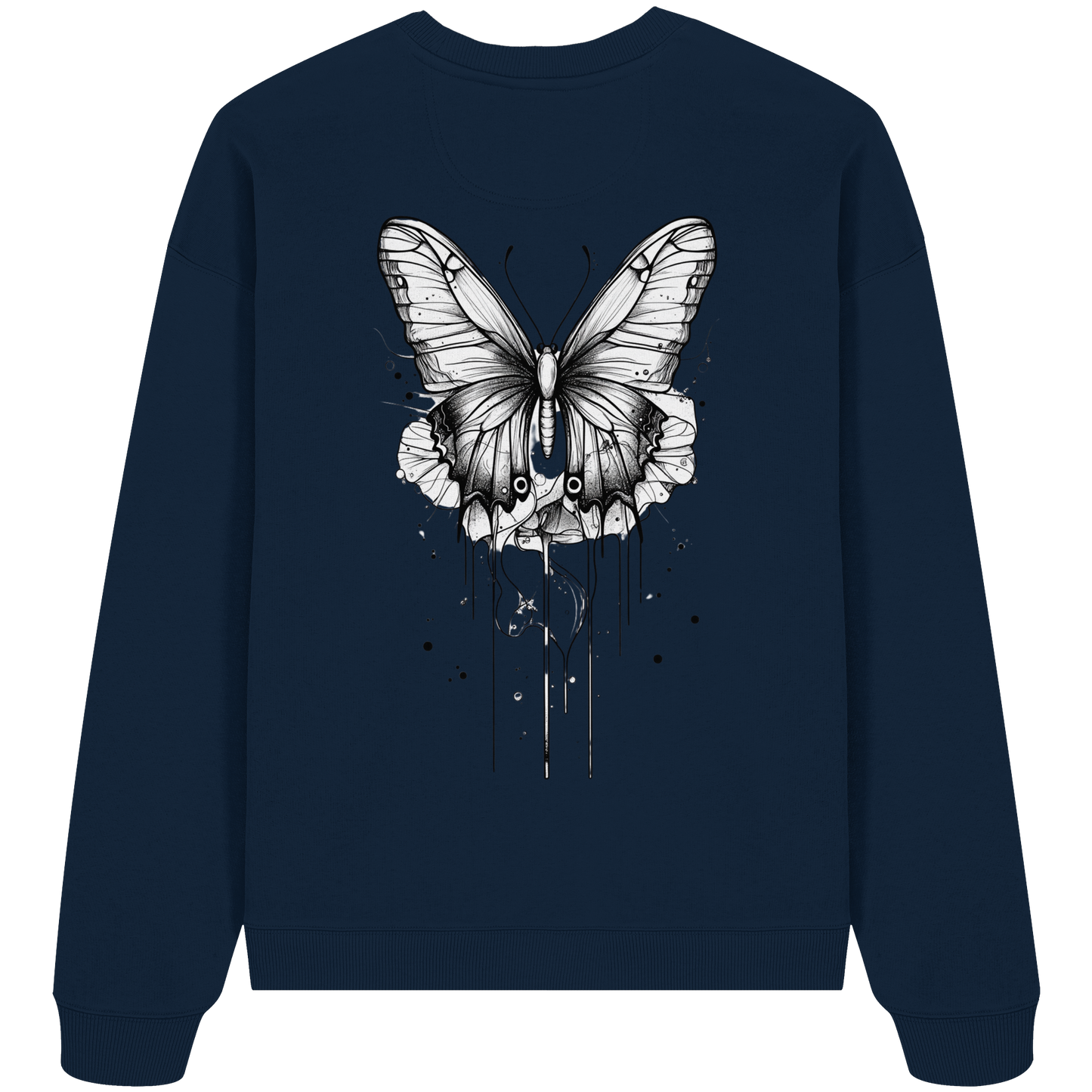 Schmetterlings träume (nur Rückseiten Druck) - Organic Oversize Sweatshirt