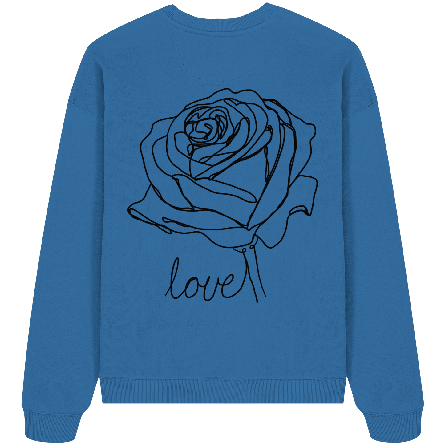 Rosen Motiv basic T-Shirt Design vor-Rückseite, verschiedene Farben - Organic Oversize Sweatshirt