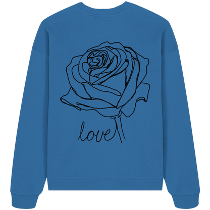 Rosen Motiv basic T-Shirt Design vor-Rückseite, verschiedene Farben - Organic Oversize Sweatshirt