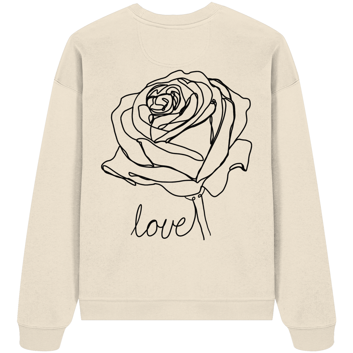 Rosen Motiv basic T-Shirt Design vor-Rückseite, verschiedene Farben - Organic Oversize Sweatshirt