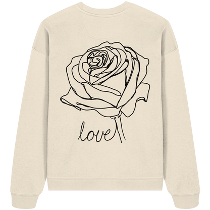 Rosen Motiv basic T-Shirt Design vor-Rückseite, verschiedene Farben - Organic Oversize Sweatshirt