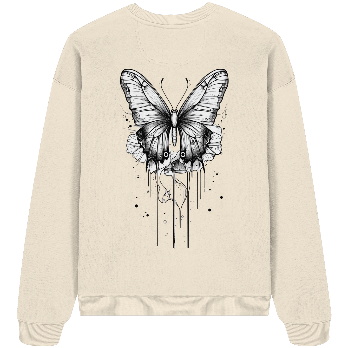 Schmetterlings träume (nur Rückseiten Druck) - Organic Oversize Sweatshirt