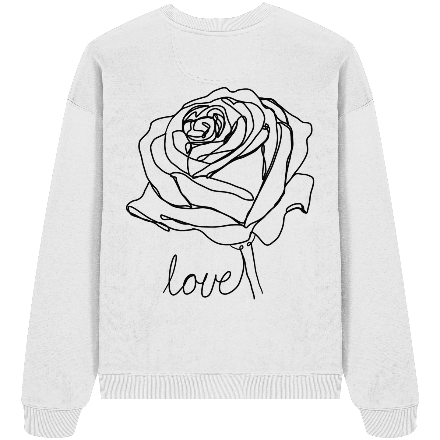 Rosen Motiv basic T-Shirt Design vor-Rückseite, verschiedene Farben - Organic Oversize Sweatshirt