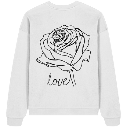 Rosen Motiv basic T-Shirt Design vor-Rückseite, verschiedene Farben - Organic Oversize Sweatshirt