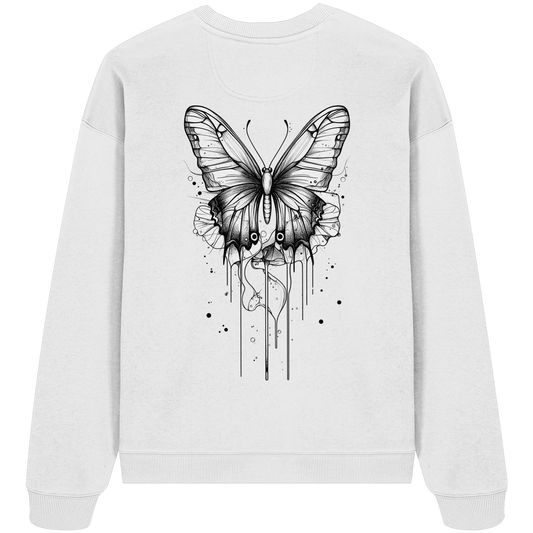 Schmetterlings träume (nur Rückseiten Druck) - Organic Oversize Sweatshirt