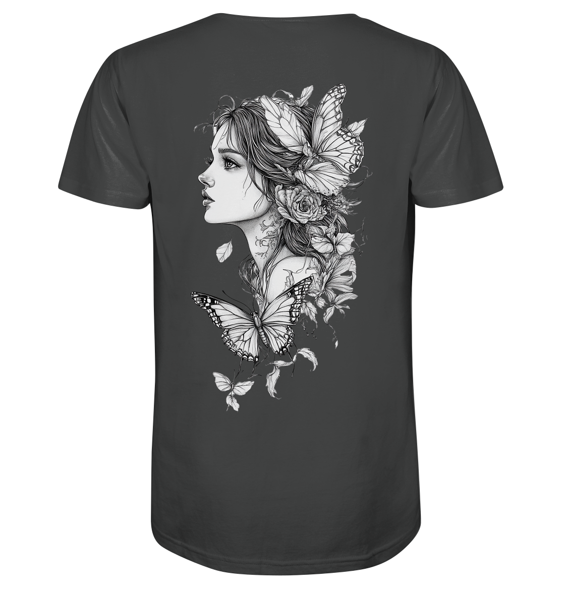 Schmetterlings Frau nur Rücken Druck - Organic Shirt