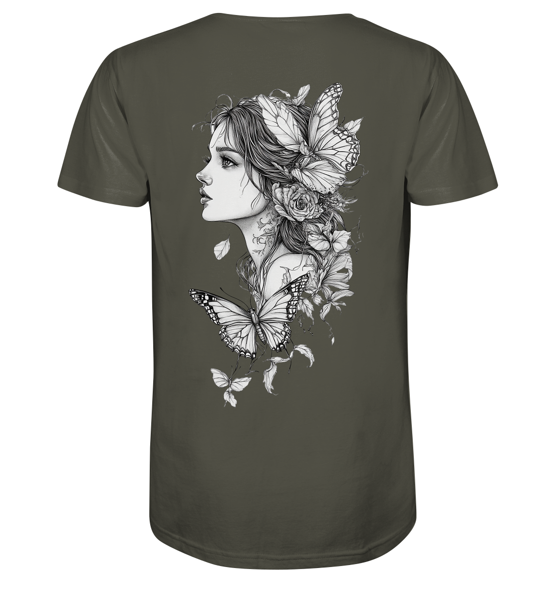 Schmetterlings Frau nur Rücken Druck - Organic Shirt
