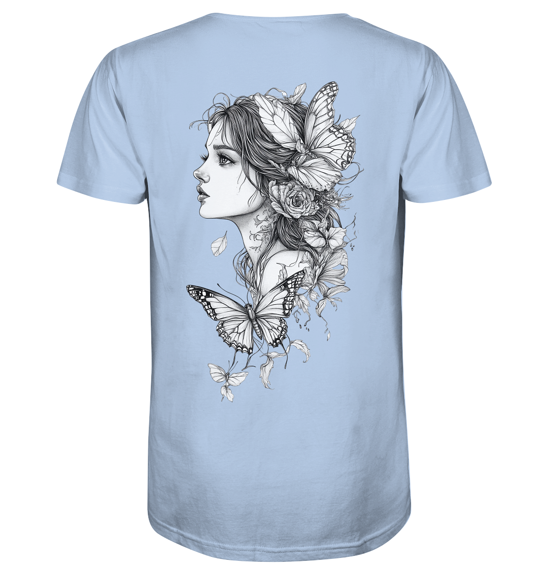 Schmetterlings Frau nur Rücken Druck - Organic Shirt