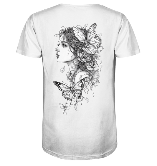 Schmetterlings Frau nur Rücken Druck - Organic Shirt