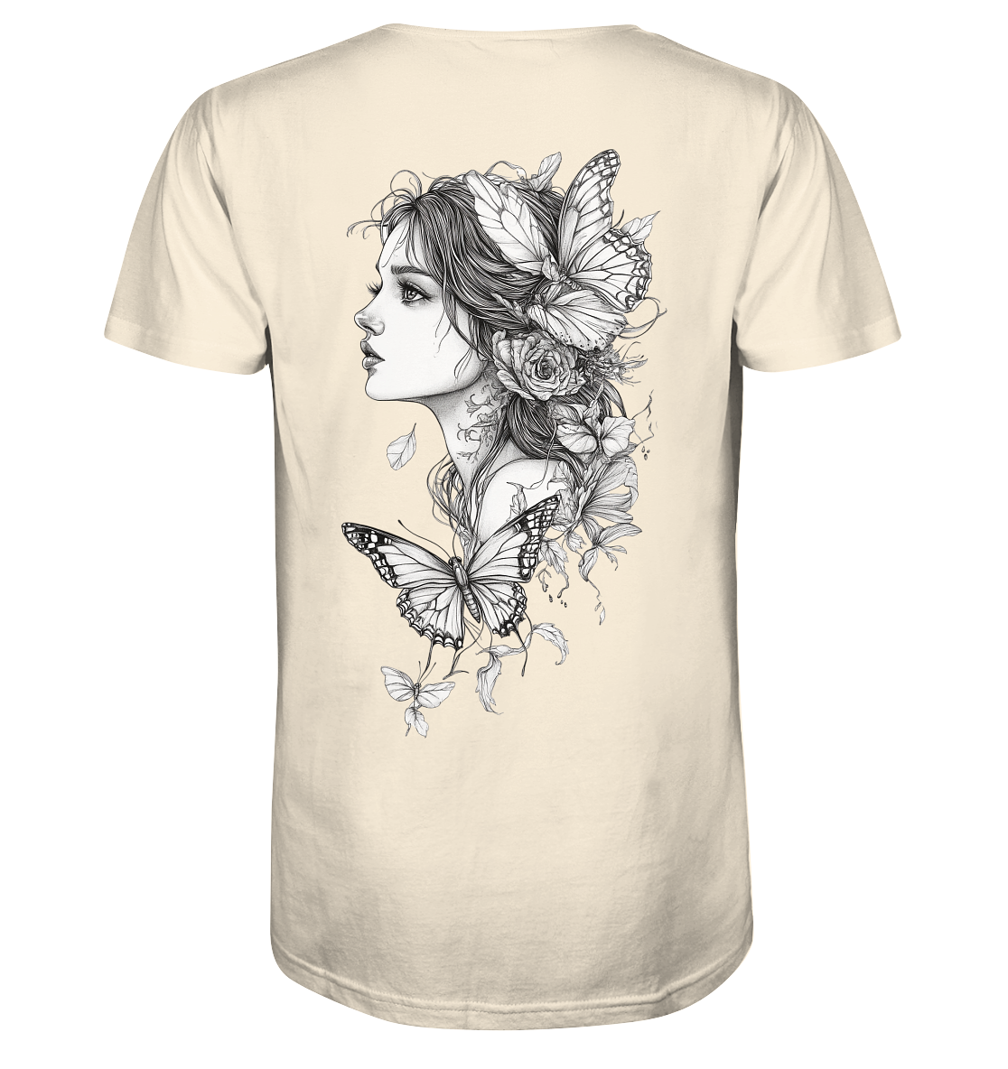 Schmetterlings Frau nur Rücken Druck - Organic Shirt