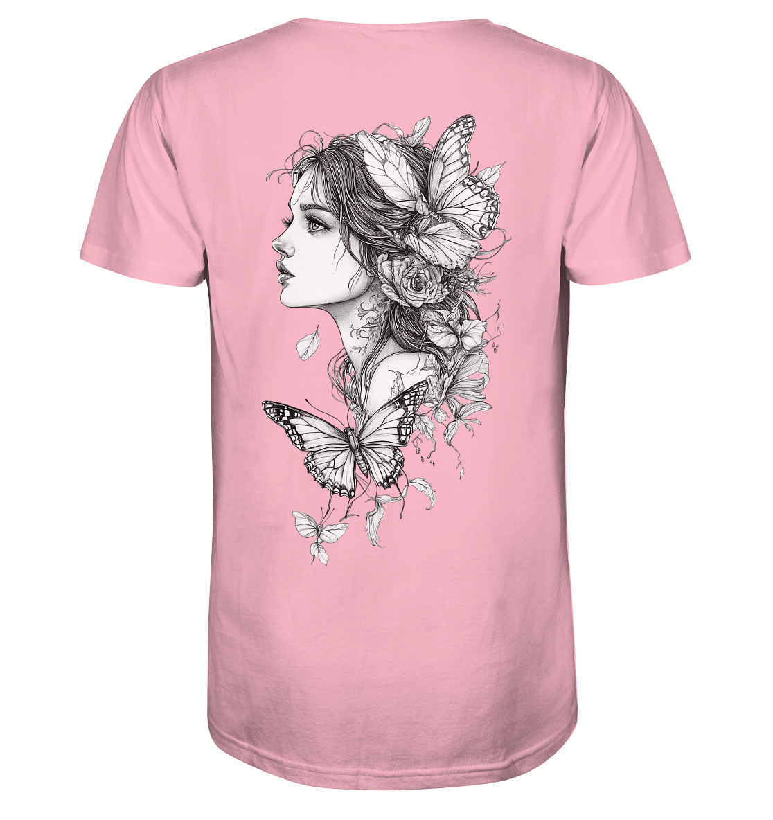 Schmetterlings Frau nur Rücken Druck - Organic Shirt