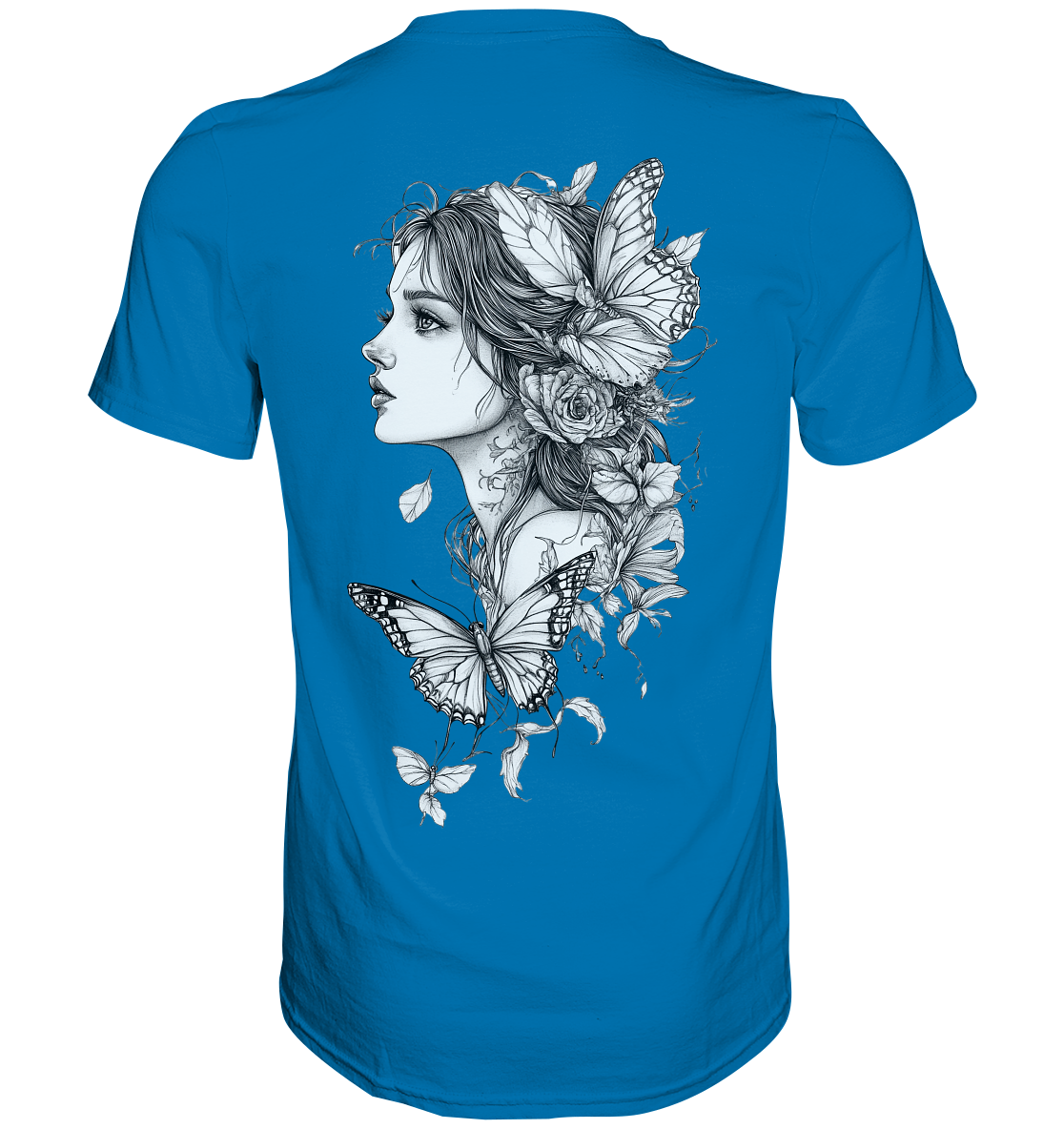 Schmetterlings Frau nur Rücken Druck - Premium Shirt