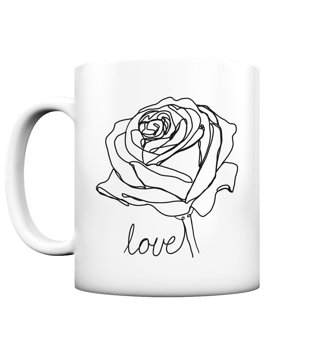 Rosen Tasse mit Schriftzug  - Tasse matt