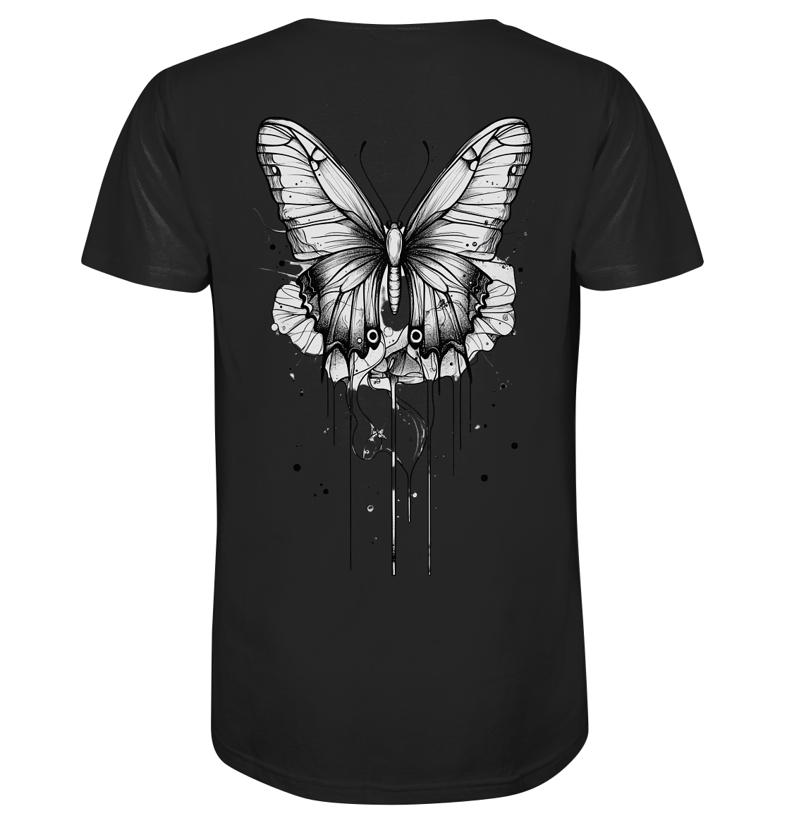 Schmetterlings Träume nur Rücken Druck - V-Neck Shirt
