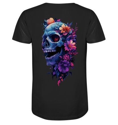 Totenkopfs Blüte  - V-Neck Shirt