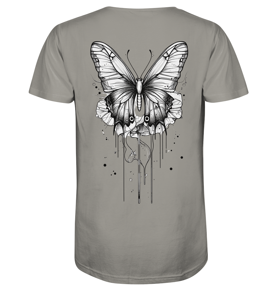 Schmetterlings Träume nur Rücken Druck - V-Neck Shirt
