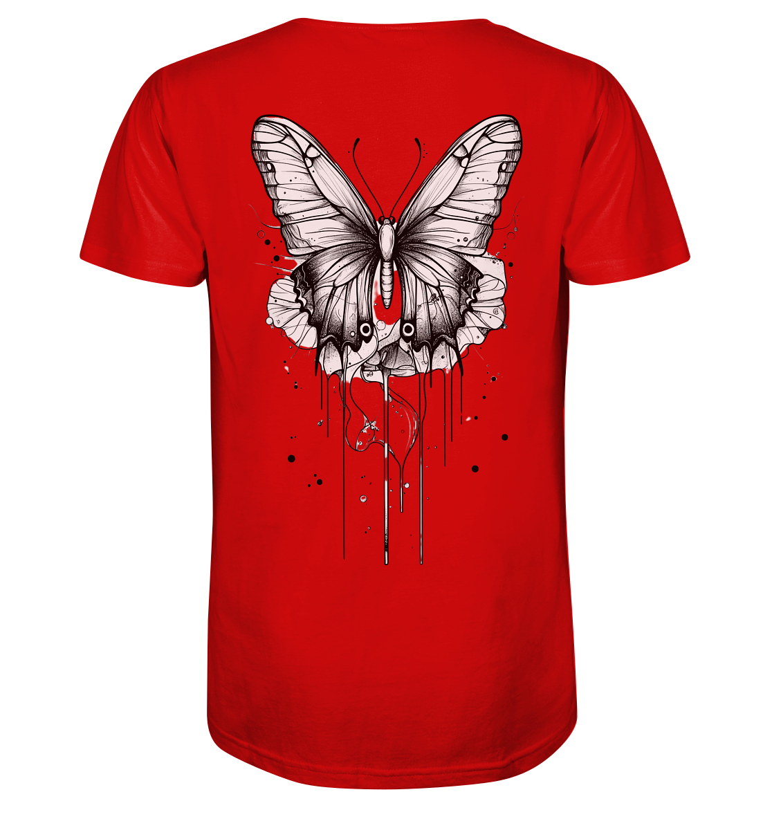 Schmetterlings Träume nur Rücken Druck - V-Neck Shirt