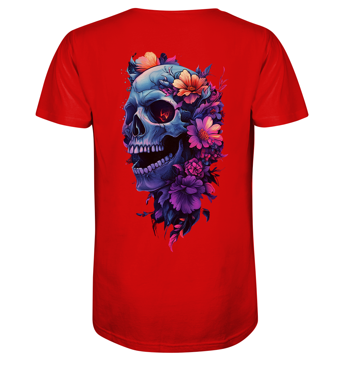 Totenkopfs Blüte  - V-Neck Shirt