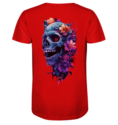 Totenkopfs Blüte  - V-Neck Shirt