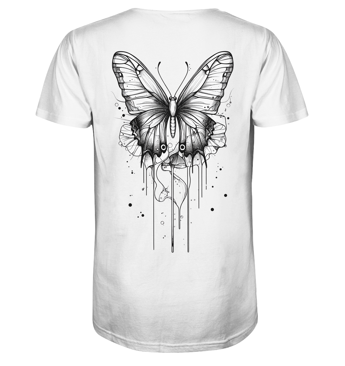 Schmetterlings Träume nur Rücken Druck - V-Neck Shirt