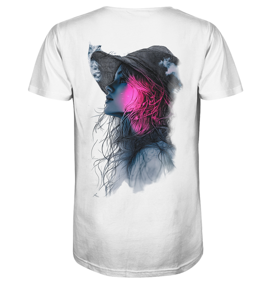 Frau nur Rücken Druck - V-Neck Shirt