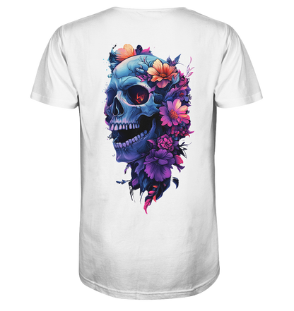 Totenkopfs Blüte  - V-Neck Shirt
