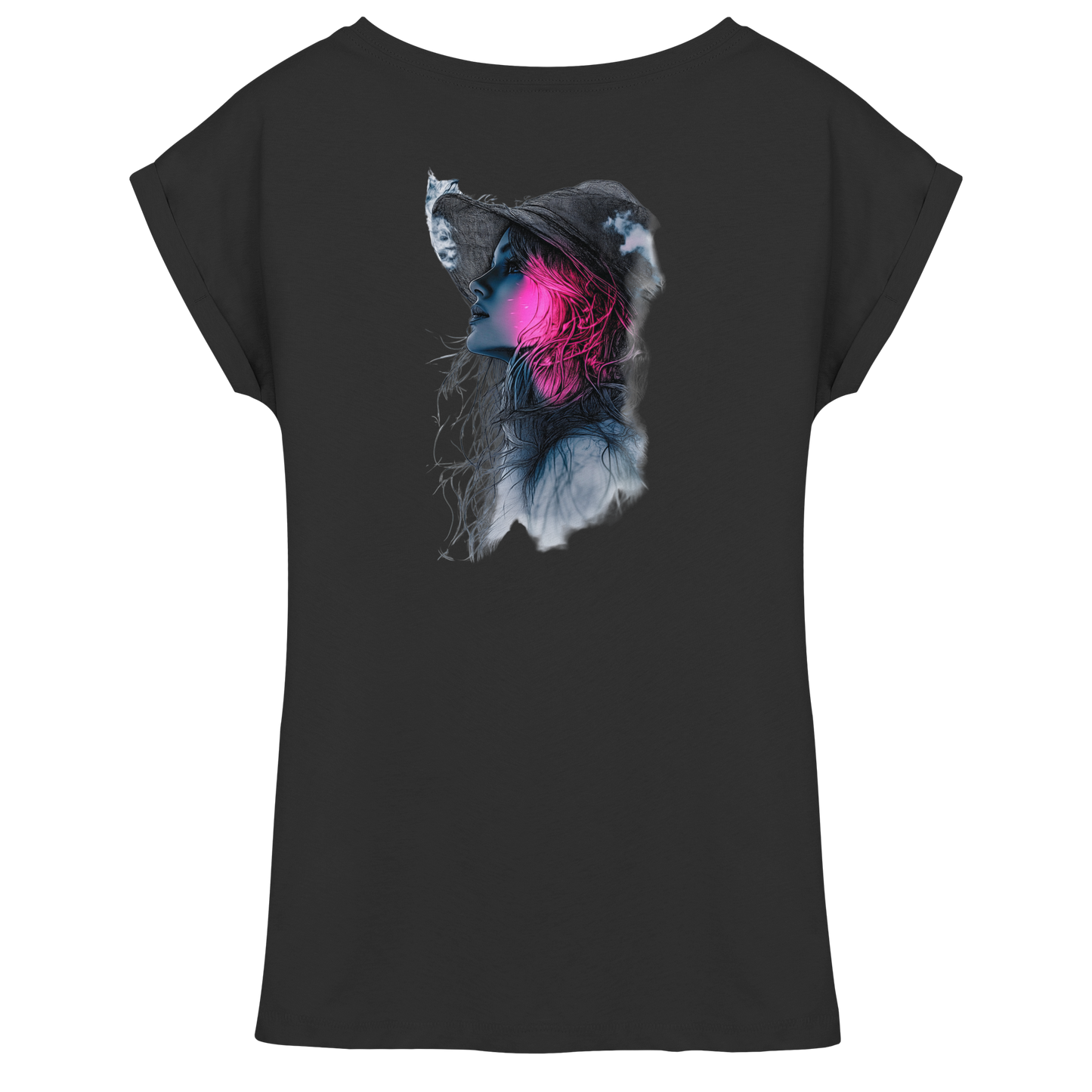Frau nur Rücken Druck - Womens Extended Shoulder T-Shirt