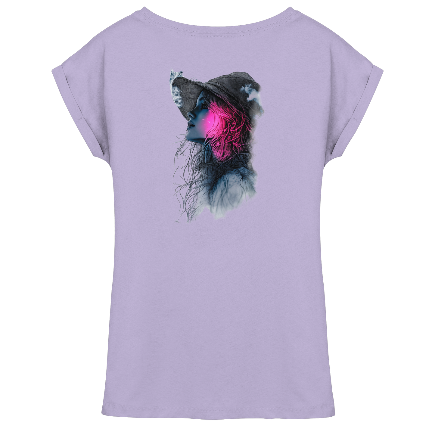 Frau nur Rücken Druck - Womens Extended Shoulder T-Shirt