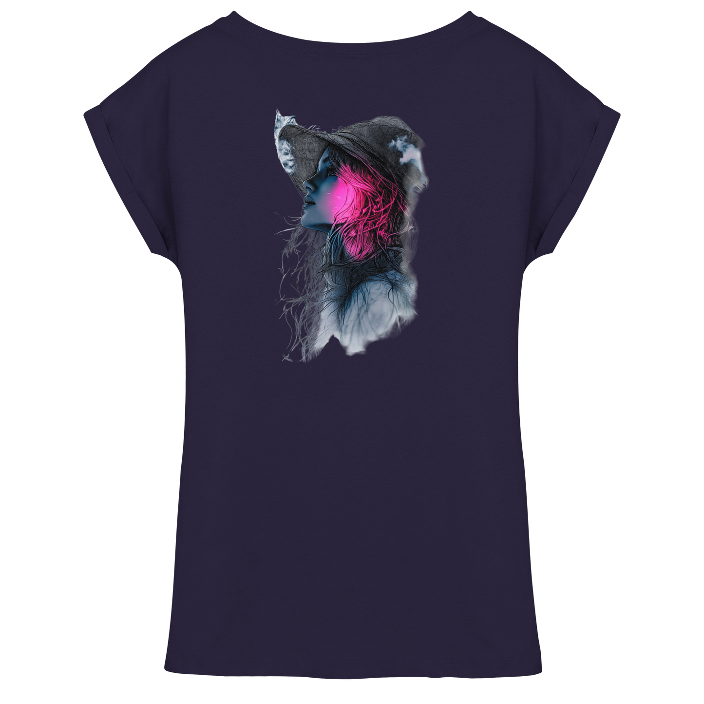 Frau nur Rücken Druck - Womens Extended Shoulder T-Shirt