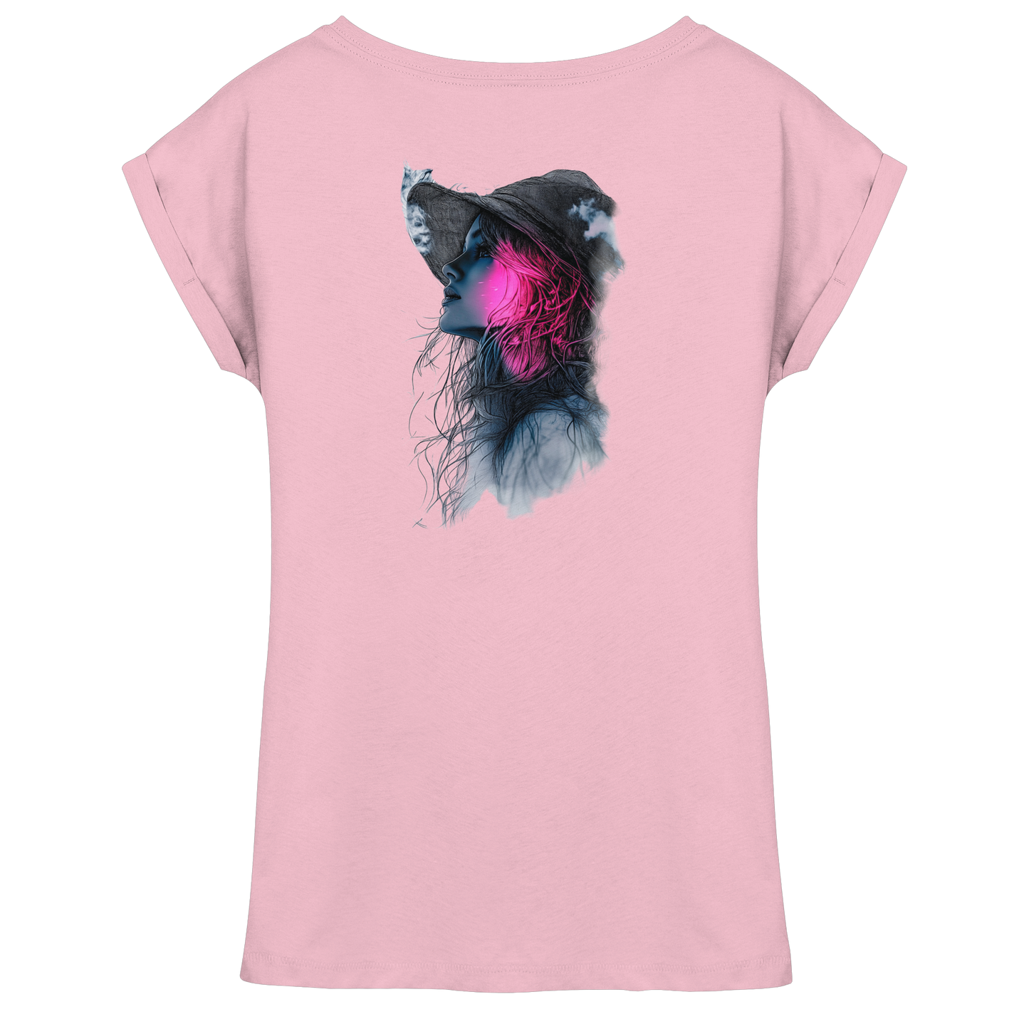 Frau nur Rücken Druck - Womens Extended Shoulder T-Shirt