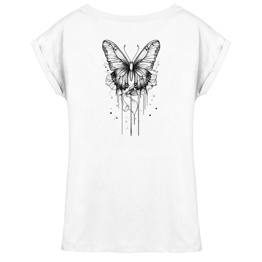 Schmetterlings Träume nur Rücken Druck - Womens Extended Shoulder T-Shirt
