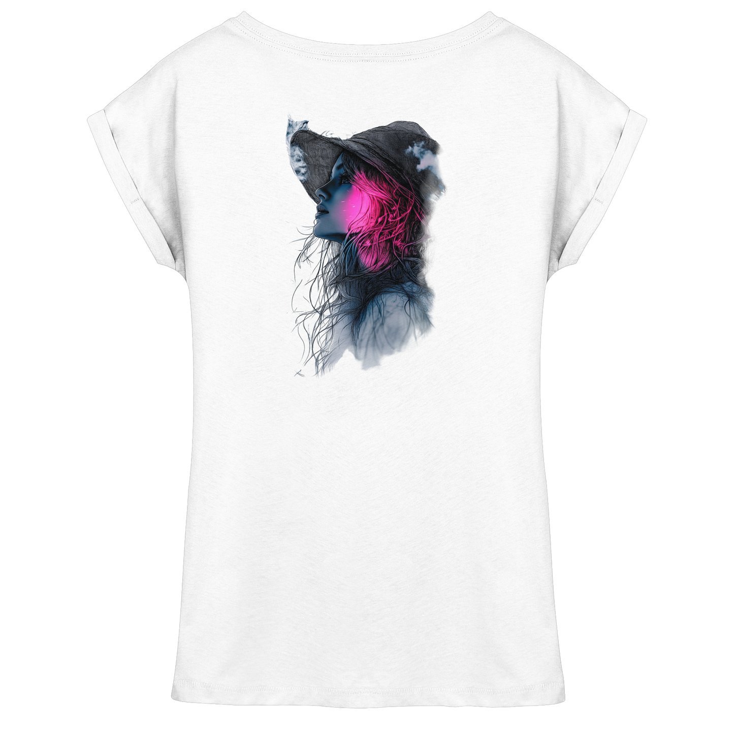Frau nur Rücken Druck - Womens Extended Shoulder T-Shirt