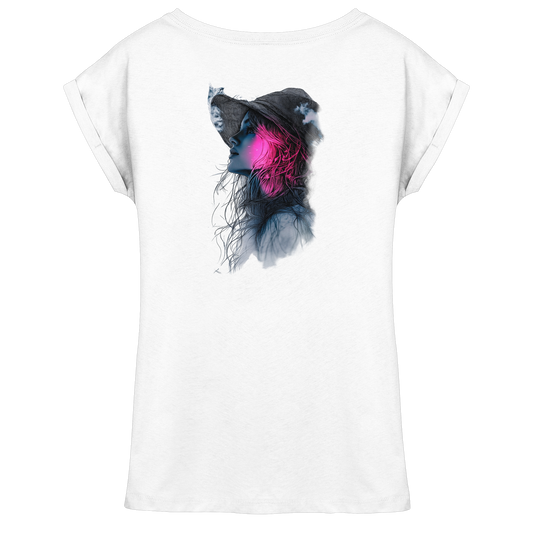 Frau nur Rücken Druck - Womens Extended Shoulder T-Shirt