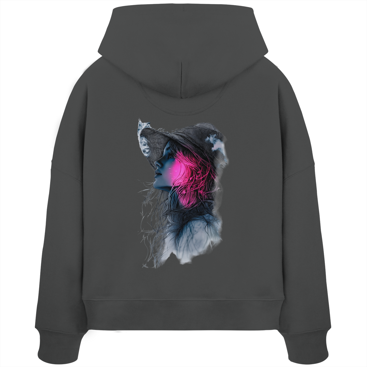 Frau nur Rücken Druck - Womens Organic Boxcut Hoodie