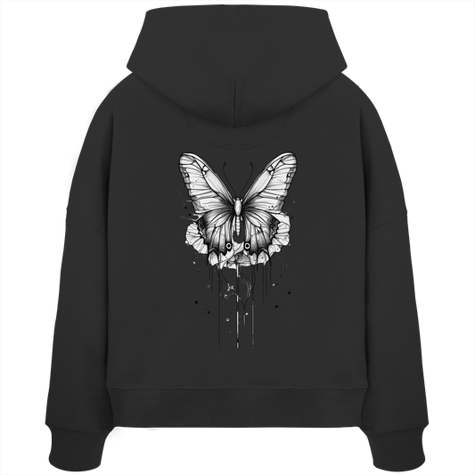 Schmetterlings Träume nur Rücken Druck - Womens Organic Boxcut Hoodie