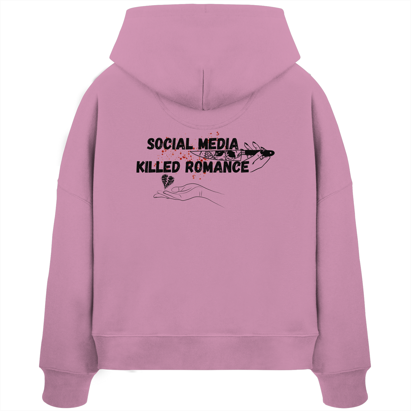 Social Media Killed Romance - Womens Organic Boxcut Hoodie