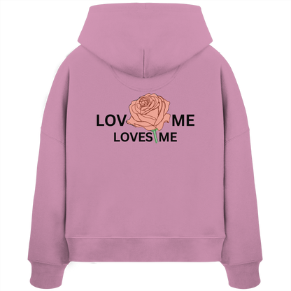 LOVES ME (Rote Rose) - Womens Organic Boxcut Hoodie