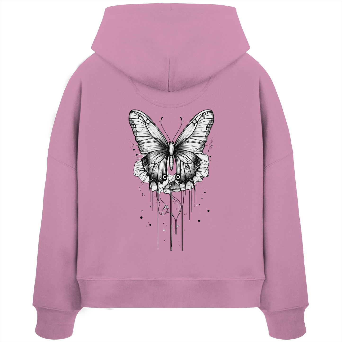 Schmetterlings Träume nur Rücken Druck - Womens Organic Boxcut Hoodie