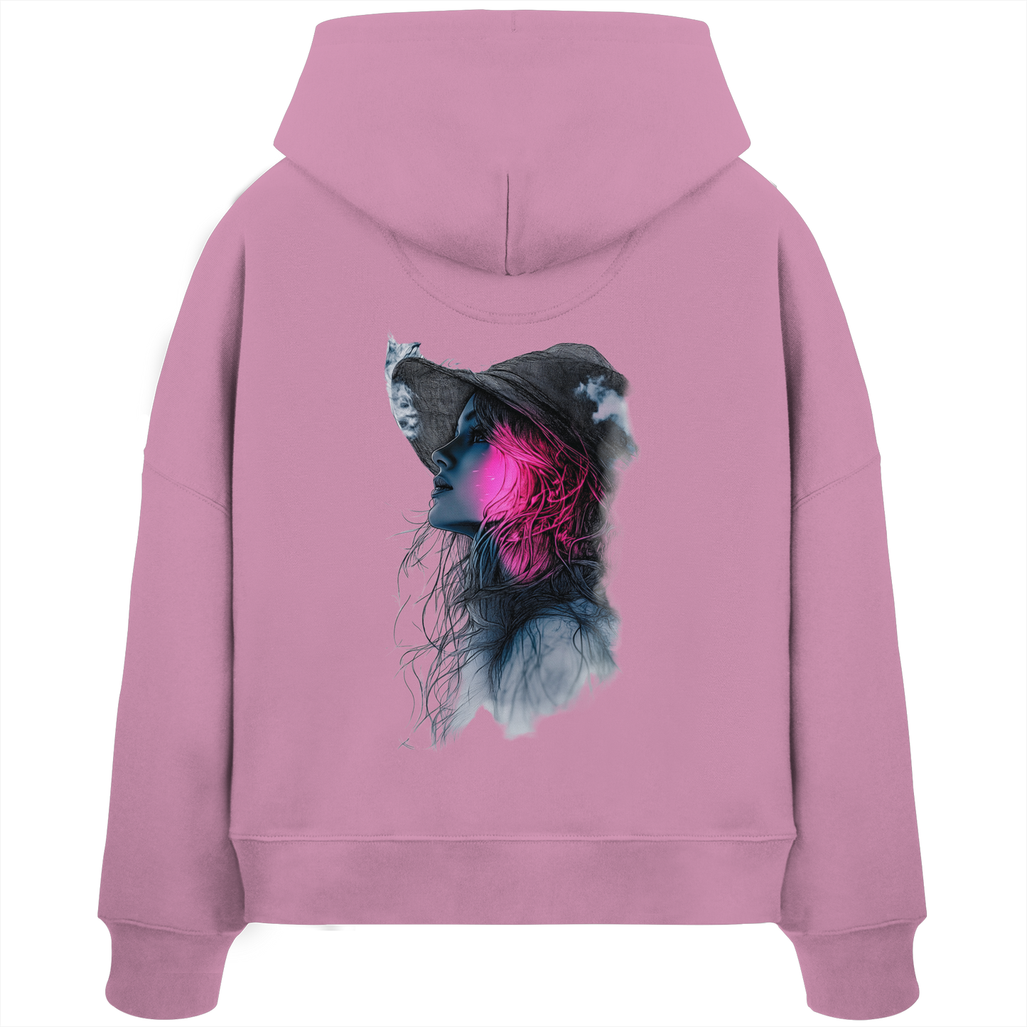 Frau nur Rücken Druck - Womens Organic Boxcut Hoodie