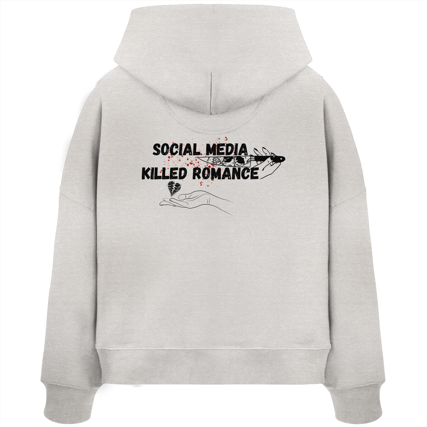 Social Media Killed Romance - Womens Organic Boxcut Hoodie