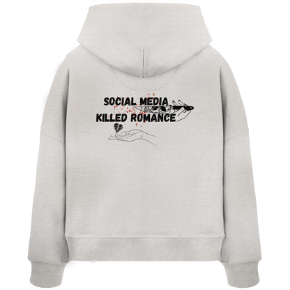 Social Media Killed Romance - Womens Organic Boxcut Hoodie