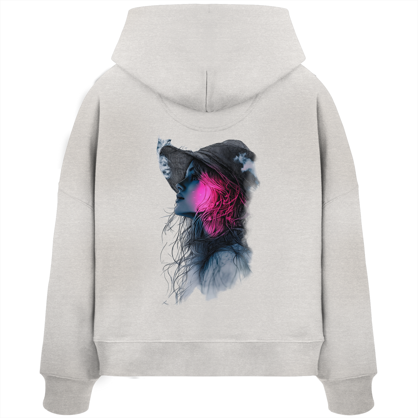Frau nur Rücken Druck - Womens Organic Boxcut Hoodie