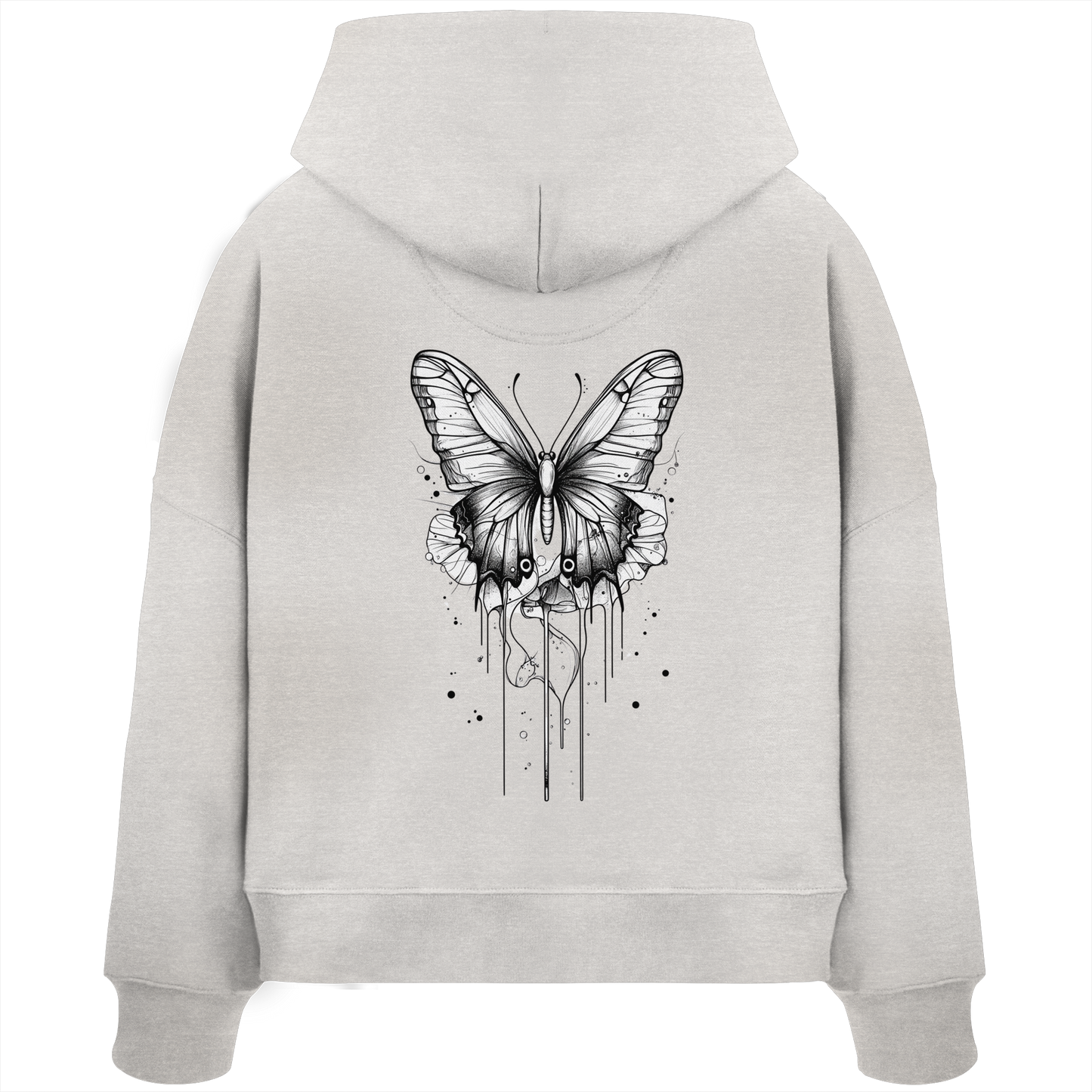Schmetterlings Träume nur Rücken Druck - Womens Organic Boxcut Hoodie